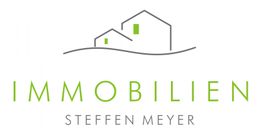 Logo mit zwei stilisierten Häusern, darunter der Text: "IMMOBILIEN STEFFEN MEYER".