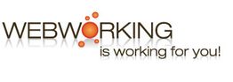 Logo mit Text "WEBWORKING is working for you!" und einem orangefarbenen Punkt über dem "O".