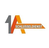 Logo mit "1A Schlüsseldienst" in Grau und Orange auf weißem Hintergrund.
