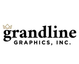 Logo: "grandline graphics, inc." with a small crown symbol above the "g" in "grandline".