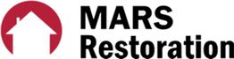 Logo with a red house silhouette and text "MARS Restoration" in bold black letters.