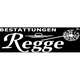 Schwarz-weißes Logo mit der Aufschrift "Bestattungen Regge" und einer stilisierten Pusteblume.