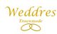 "Weddres Trouwmode" logo in goud met overlappende ringen eronder.