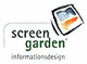 Logo mit Schriftzug "screen garden informationsdesign" und einem stilisierten Bildschirm.