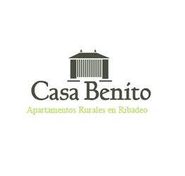 Logo de Casa Benito, Apartamentos Rurales en Ribadeo, con imagen de casa en la parte superior.