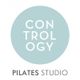 Blaues Logo mit weißem Text "CONTROL OGY" und darunter "PILATES STUDIO".