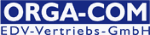 Logo mit Aufschrift "ORGA-COM EDV-Vertriebs-GmbH" in blauem Kasten.