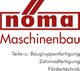 Logo von "nöma Maschinenbau" mit Slogan "Teile- u. Baugruppenfertigung, Zahnräder, Fördertechnik".