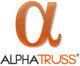 Logo mit großem, orangefarbenem Alpha-Zeichen und Text "ALPHATRUSS".