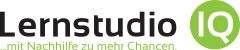 Logo mit Text "Lernstudio IQ" und Untertitel "mit Nachhilfe zu mehr Chancen".