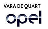 Texto "Vara de Quart" sobre el logo de Opel en fondo blanco.