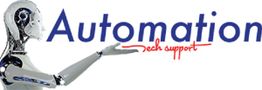 Robot extending hand with "Automation Tech Support" text above.