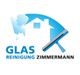 Logo mit Haus und Fensterwischer, Text: "Glasreinigung Zimmermann".