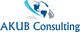 Logo von AKUB Consulting mit einem Globus oben rechts.