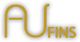 Stylized text logo with "AU" in gold and "FINS" in smaller font.