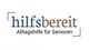 Logo mit dem Text "hilfsbereit - Alltagshilfe für Senioren" in Blau und Braun.