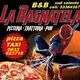 Uomo in tuta rossa e blu, pizza, e testo "La Ragnatela" per pizzeria e B&B in Salento.