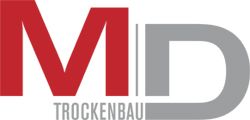 Logo mit den Buchstaben "MD" und dem Wort "Trockenbau" darunter.
