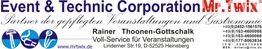 Banner der "Event & Technic Corporation" von Rainer Thoonen-Gottschalk mit Kontaktdaten.