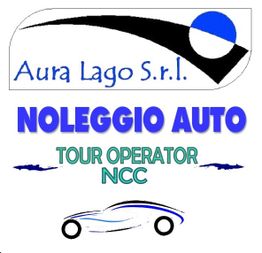 Logo di Aura Lago S.r.l. con scritta "Noleggio Auto, Tour Operator NCC".