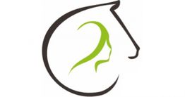 Silhouette eines Pferdekopfs und eines weiblichen Gesichts in einer verschlungenen Linie.