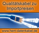 Netzwerkkabel mit Binärcode-Visual, Text: "Qualitätskabel zu Importpreisen", URL: hem-datenkabel.de