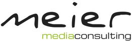 Logo mit Schriftzug „meier mediaconsulting“.