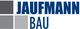 Logo mit vier grauen Quadraten und dem Text "Jaufmann Bau" in blauer Schrift.