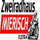 Logo mit Text "Zweiradhaus Mierisch Elstra" und Zeichnung eines Motorrads.
