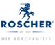 Logo von Roscher: Ein Einhorn über dem Firmennamen, darunter der Slogan "Die Bürofamilie".