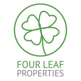 Four Leaf Properties logo with a green four-leaf clover inside a circle.