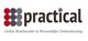 Logo met tekst: "Practical - Online Boekhouden & Persoonlijke Ondersteuning" met gekleurde stippen.