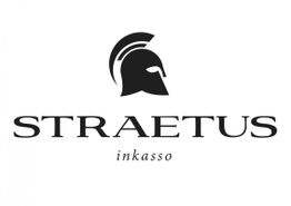 Logo mit Helm-Symbol und Text: „STRAETUS inkasso“.