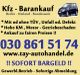 Kfz-Barankauf-Anzeige mit Kontaktinfo, www.tay-autohandel.de und Bild eines Autos.