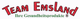Logo mit rotem Text "TEAM EMSLAND", darunter "Ihre Gesundheitsprodukte".