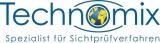 Logo von Technomix mit einem Globus und dem Text "Spezialist für Sichtprüfverfahren".