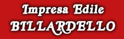 "Logo rosso con testo bianco: Impresa Edile BILLARDELLO."