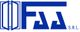 Logo blu con scritta "FSA S.R.L." e icona stilizzata di porta aperta a sinistra.