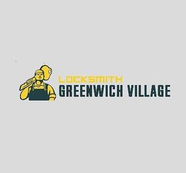 Logo of Locksmith Greenwich Village with a figure holding a key.
