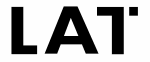 Schwarzer Text "LAT" auf weißem Hintergrund, minimalistisches Design.