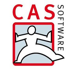 Logo mit stilisiertem Menschen in rotem Rahmen, daneben steht vertikal "SOFTWARE".