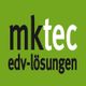 Grünes Logo mit schwarzem und weißem Text: "mktec edv-lösungen".
