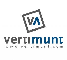 Logotipo de Vertimunt con las letras "VA" en un cuadro inclinado. Texto: www.vertimunt.com.