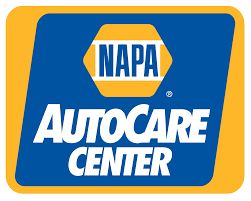 Logotipo de NAPA AutoCare Center en colores azul y amarillo.
