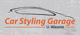 "Auto-Silhouette mit Schriftzug 'Car Styling Garage U. Wiesner' auf grauem Hintergrund."