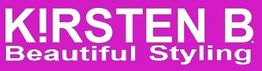 Text auf pinkem Hintergrund: "K!RSTEN B. Beautiful Styling".
