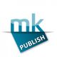 Logo mit den Buchstaben "mk" in Blau und dem Wort "PUBLISH" auf einem blauen Rechteck.