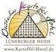 Logo des Deutschen Kartoffel Hotels, Lüneburger Heide, mit Website www.Kartoffel-Hotel.de.