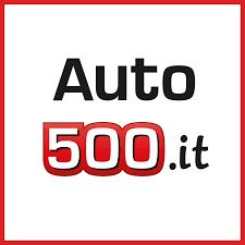 Logo con scritta "Auto 500.it" su sfondo bianco bordato di rosso.