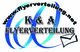 Logo mit der Aufschrift "www.flyerverteilung.net K & A FLYERVERTEILUNG" und einem Briefumschlag.